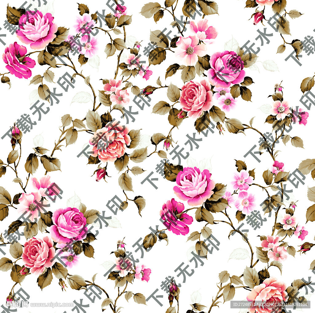 水彩花大牌花手绘花