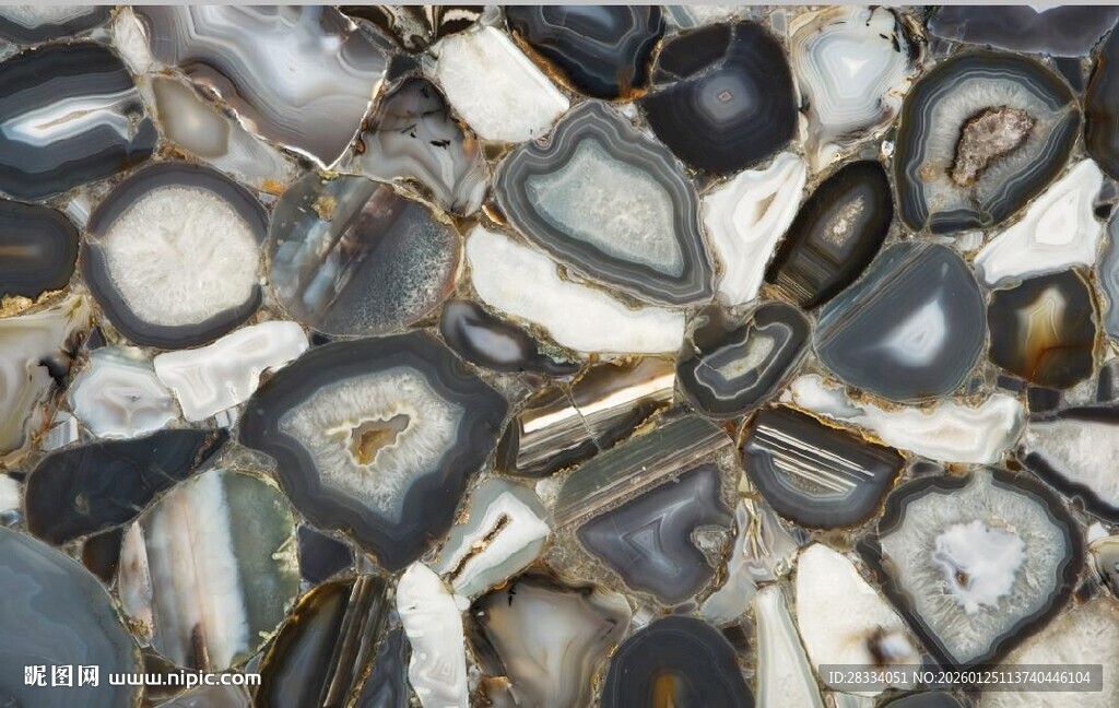 多彩玛瑙碎石特写