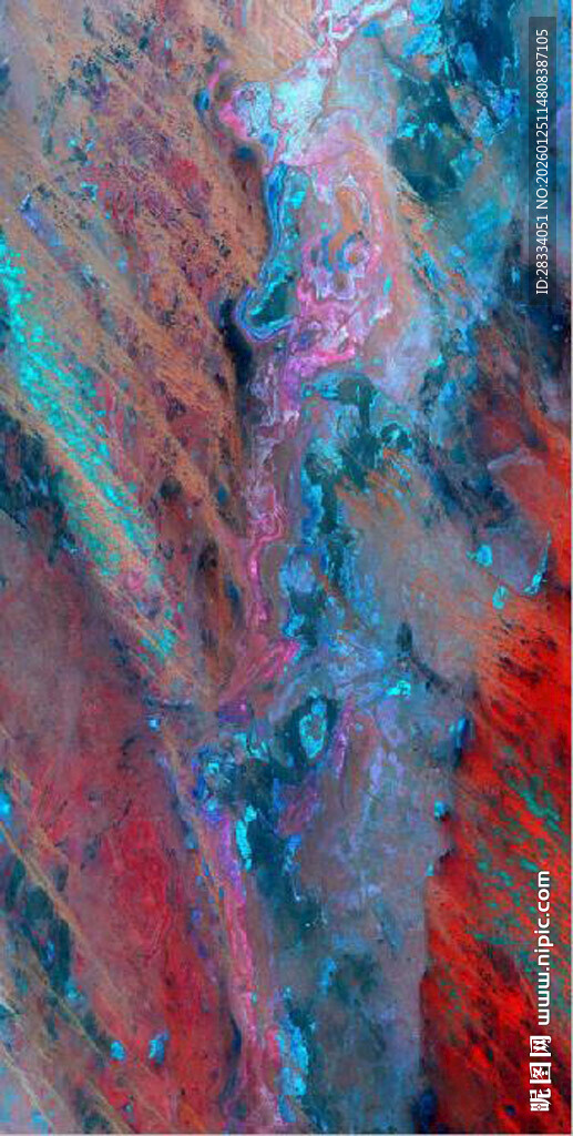 蓝红彩色岩石纹理