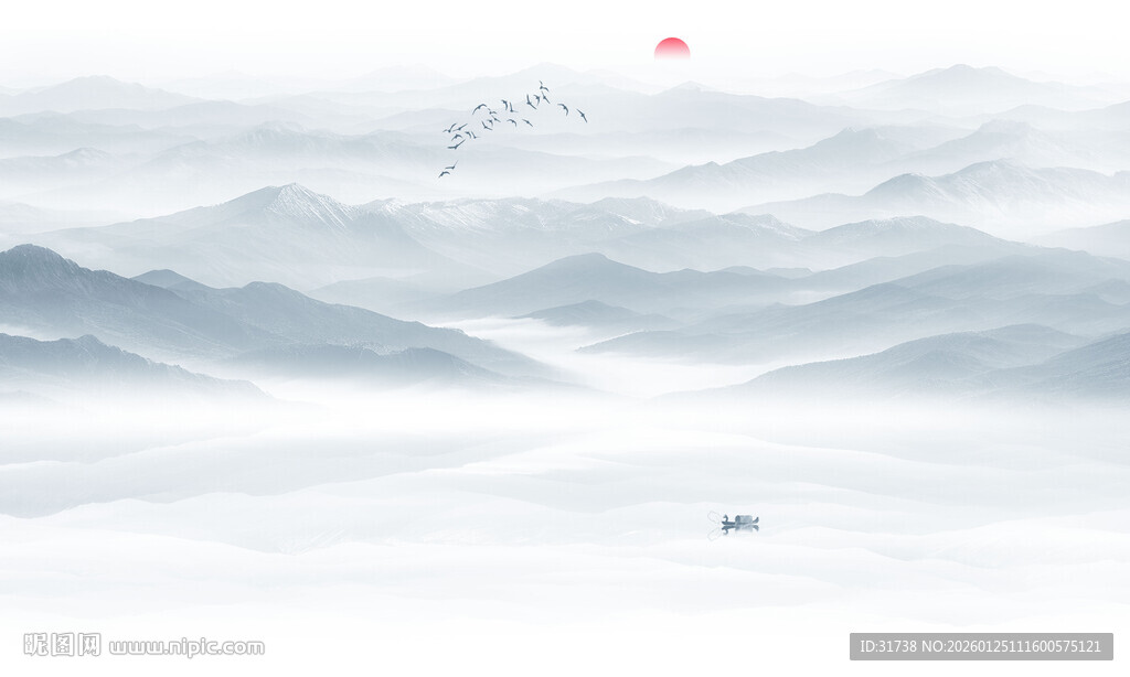 意境水墨山水风景背景图