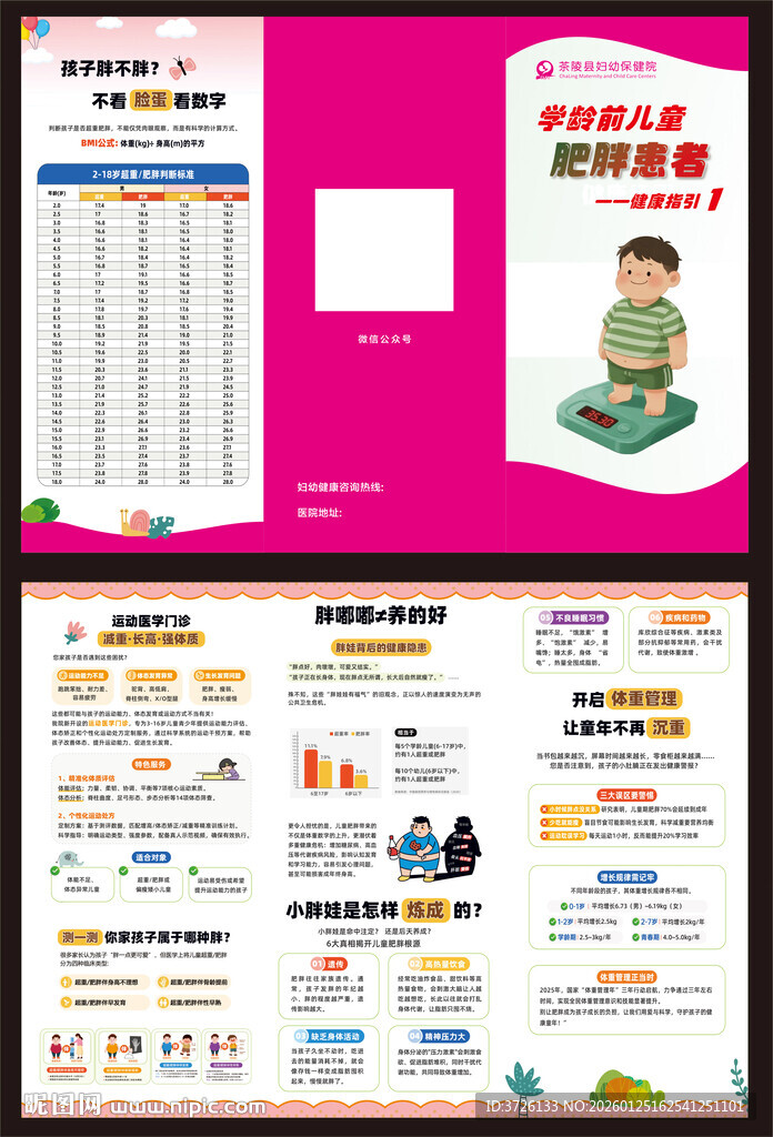 肥胖患者三折页 