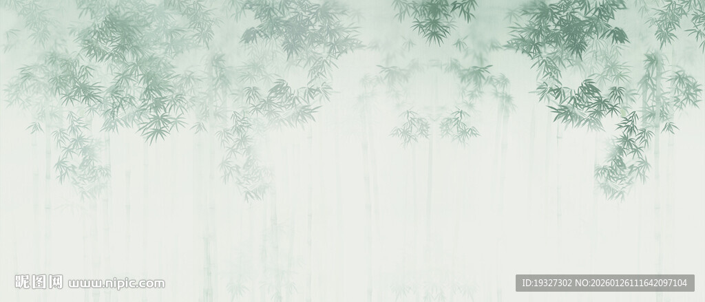 国画竹影 灯箱水墨竹子