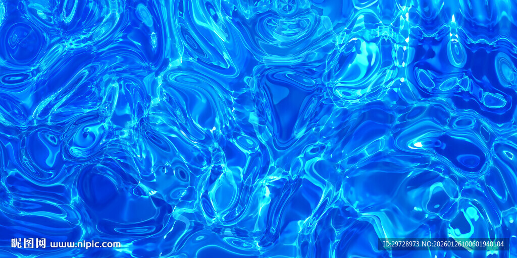 蓝色水波纹理背景图
