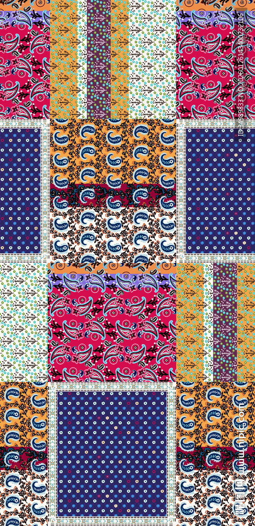 多彩几何图案拼接布料