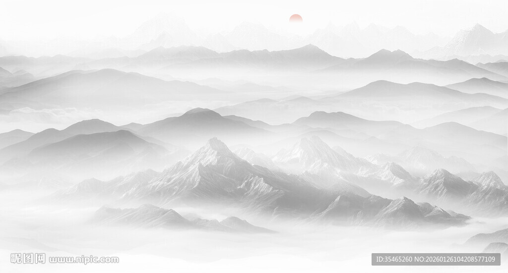 新中式屏风山水画