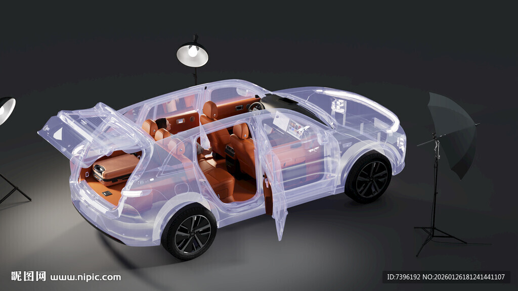 透明展示汽车内部构造模型