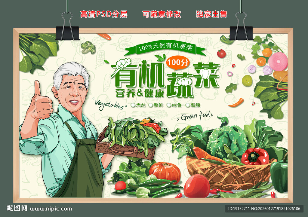 有机蔬菜广告背景