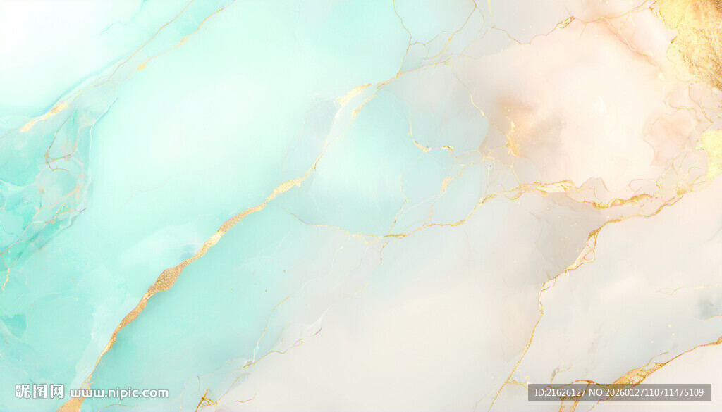 淡蓝金纹大理石纹理背景