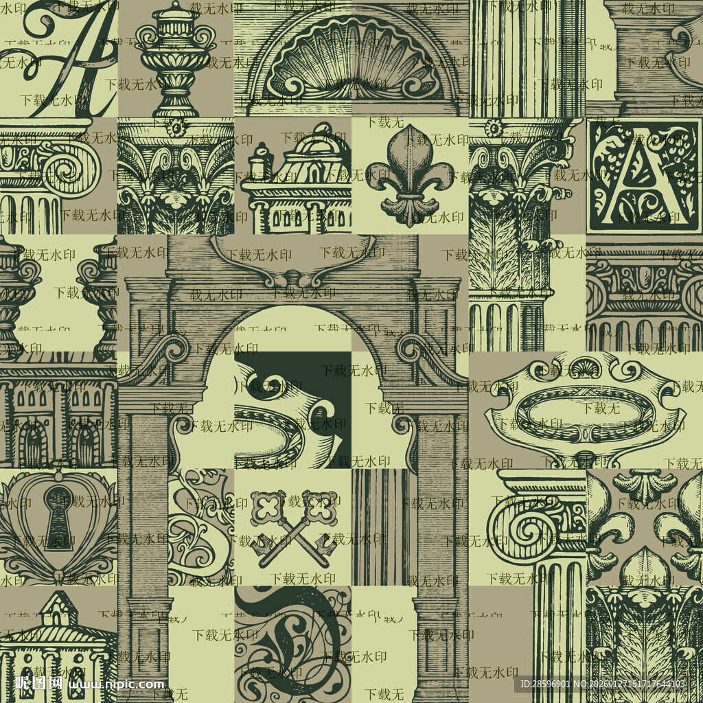 复古欧式装饰艺术图案