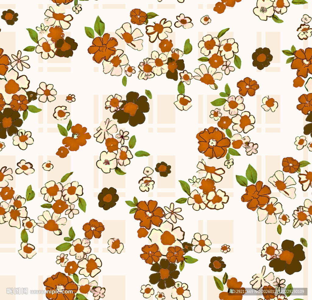 复古花卉图案背景