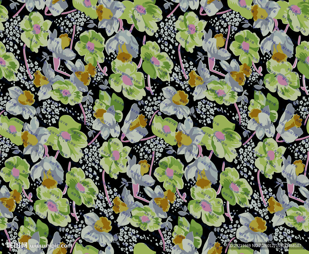 花卉图案布料纹理设计