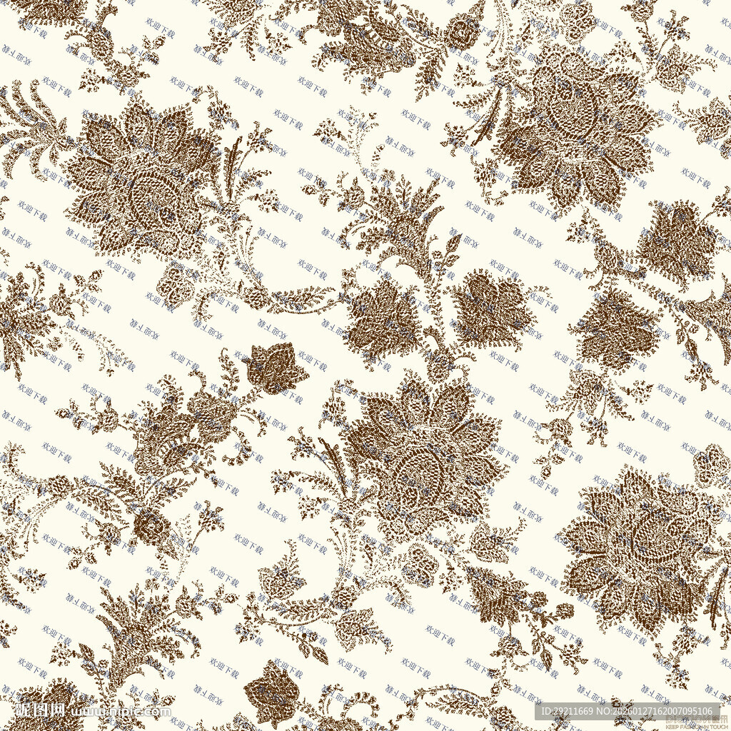 复古花卉图案纹理背景