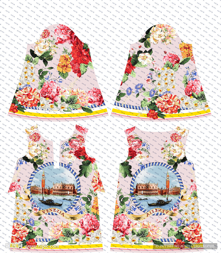 花卉图案儿童连衣裙套装