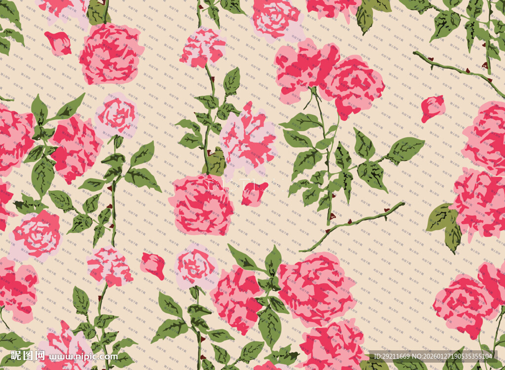 粉色玫瑰花卉图案背景