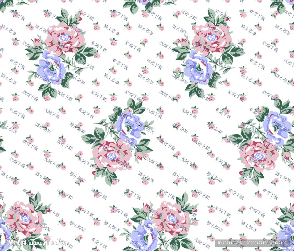 花卉图案背景 清新浪漫风