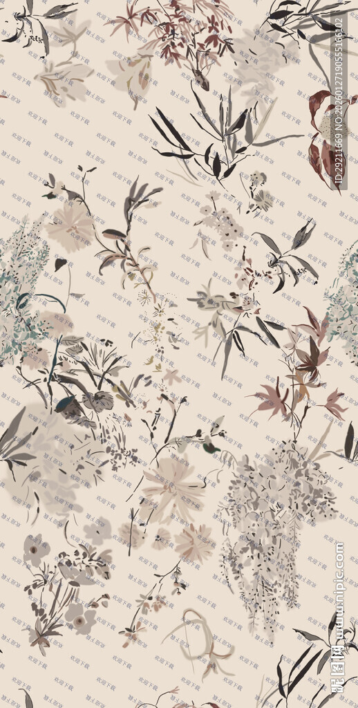 中式花鸟水墨画