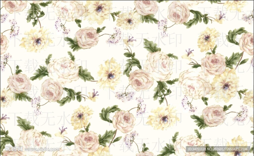 清新花卉图案背景