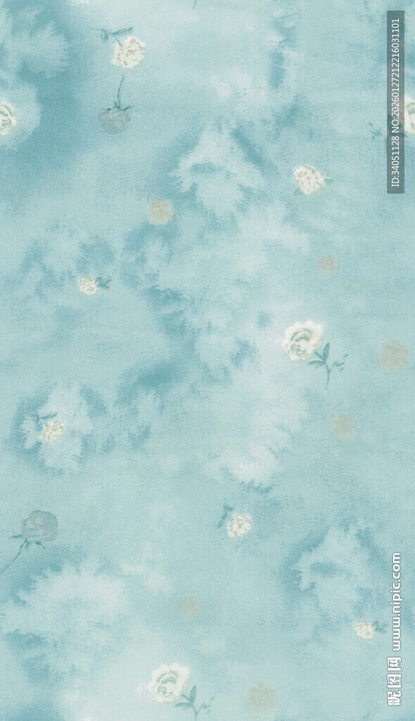 淡蓝色梦幻花卉纹理背景