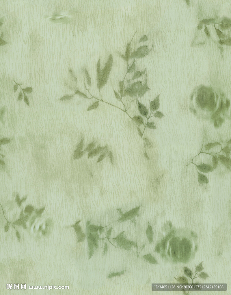 淡绿色花卉纹理图案