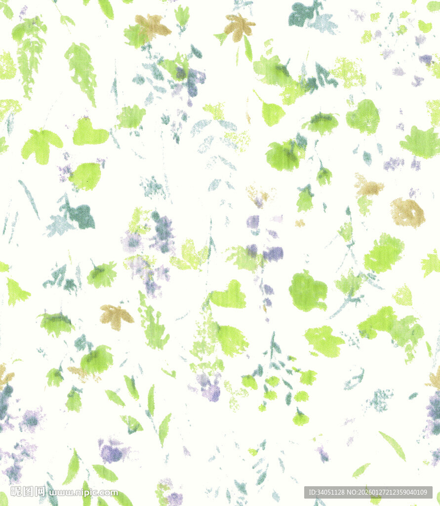 清新手绘植物花卉图案