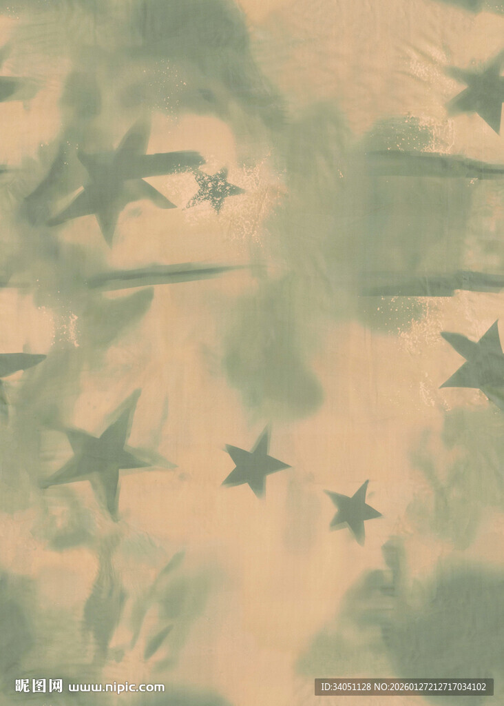 星星图案的复古风布料