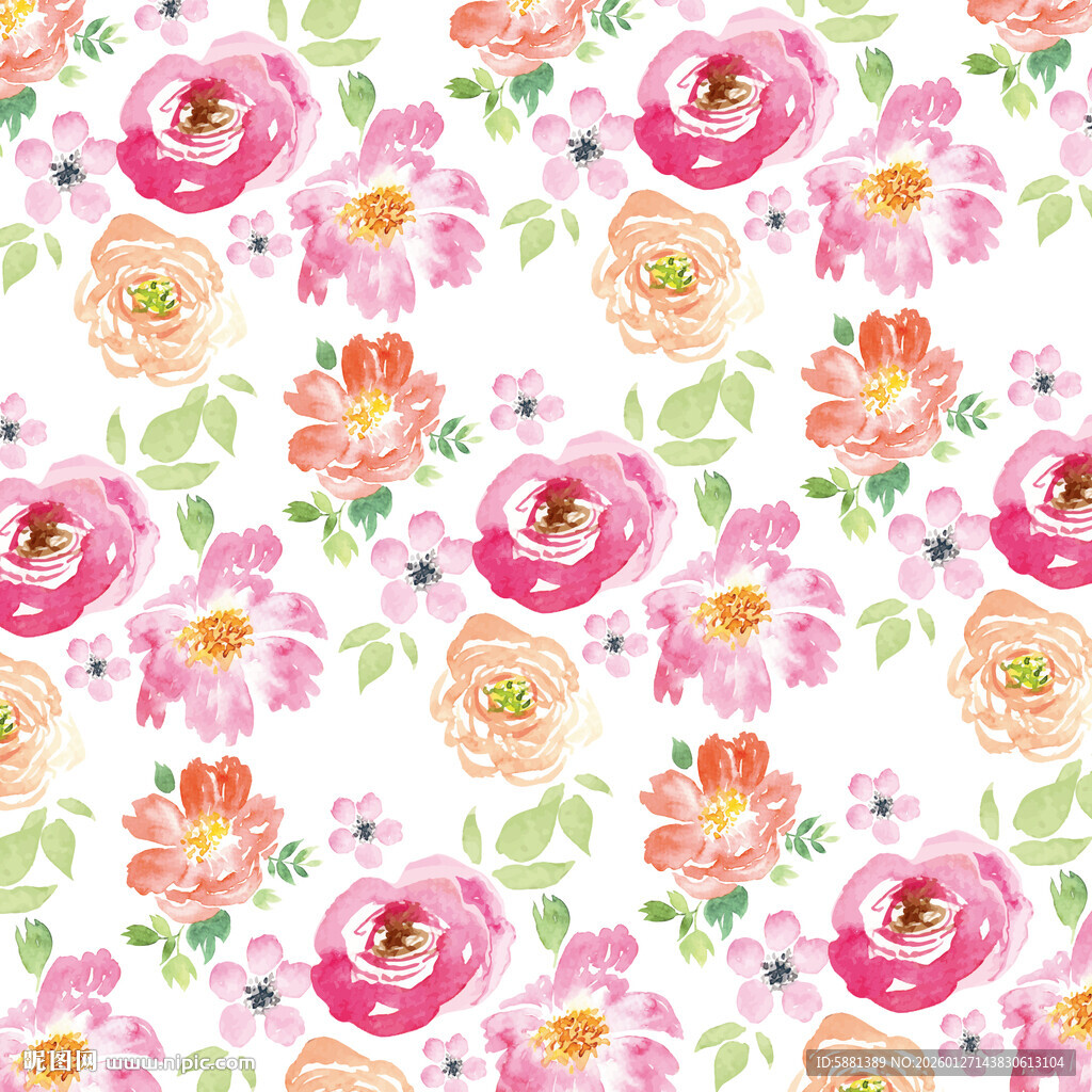 缤纷花卉图案清新又甜美