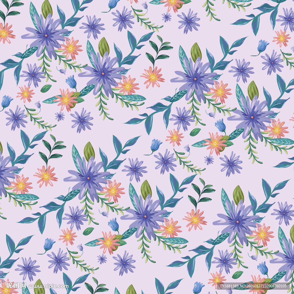 清新花卉图案背景