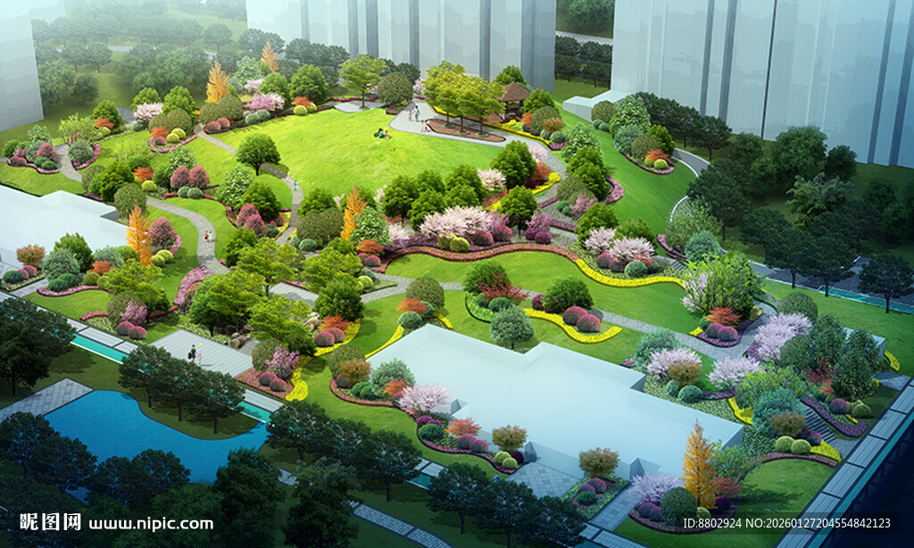 精致小区园林景观模型