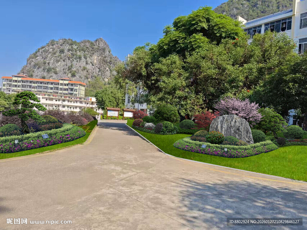 校园景观绿化设计效果图