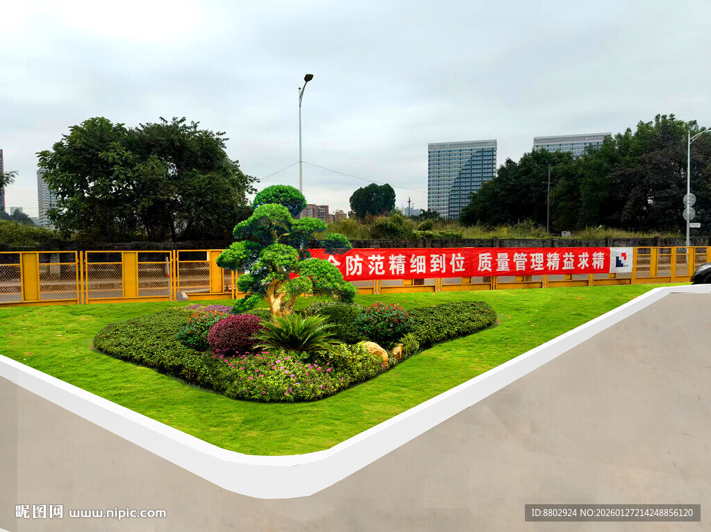 城市街角绿化景观