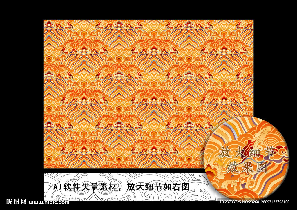 古代皇帝服饰绸缎