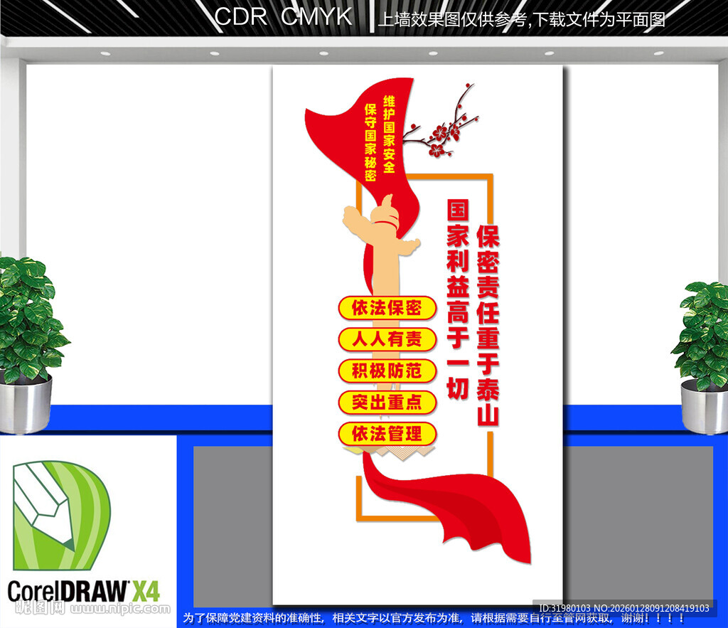 竖版保密宣传文化墙