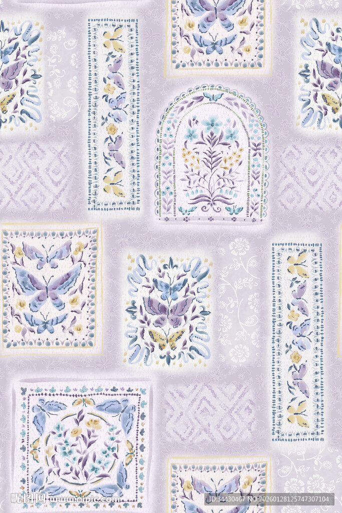 复古花卉图案瓷砖设计