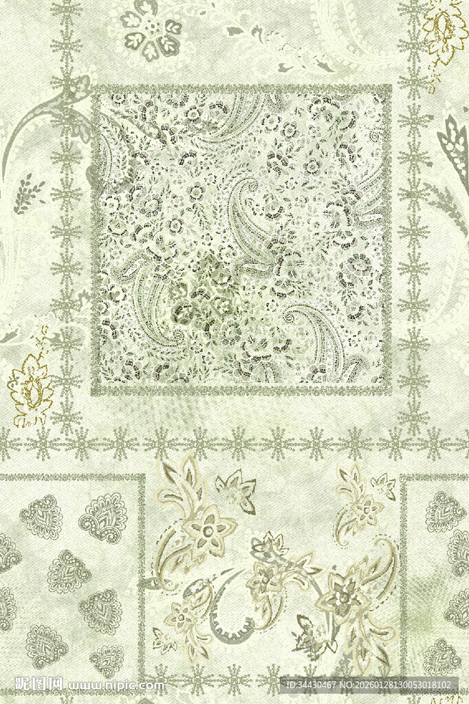 复古花卉图案设计素材