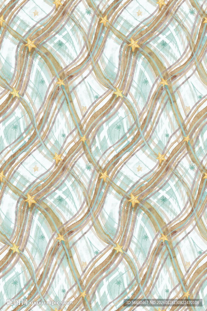 几何线条交织的清新图案