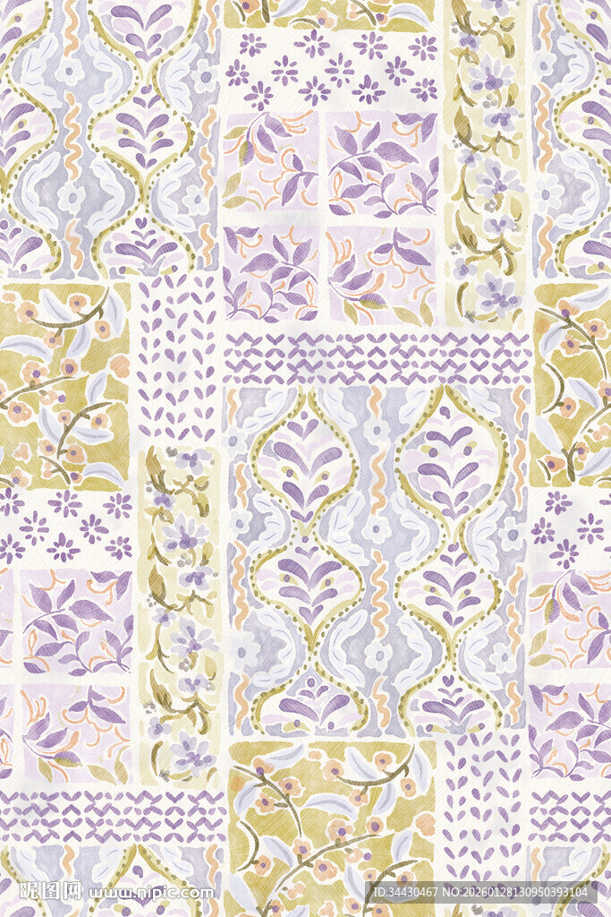 几何花卉图案无缝背景