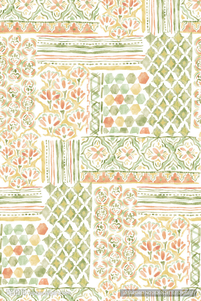 复古几何图案纹理背景