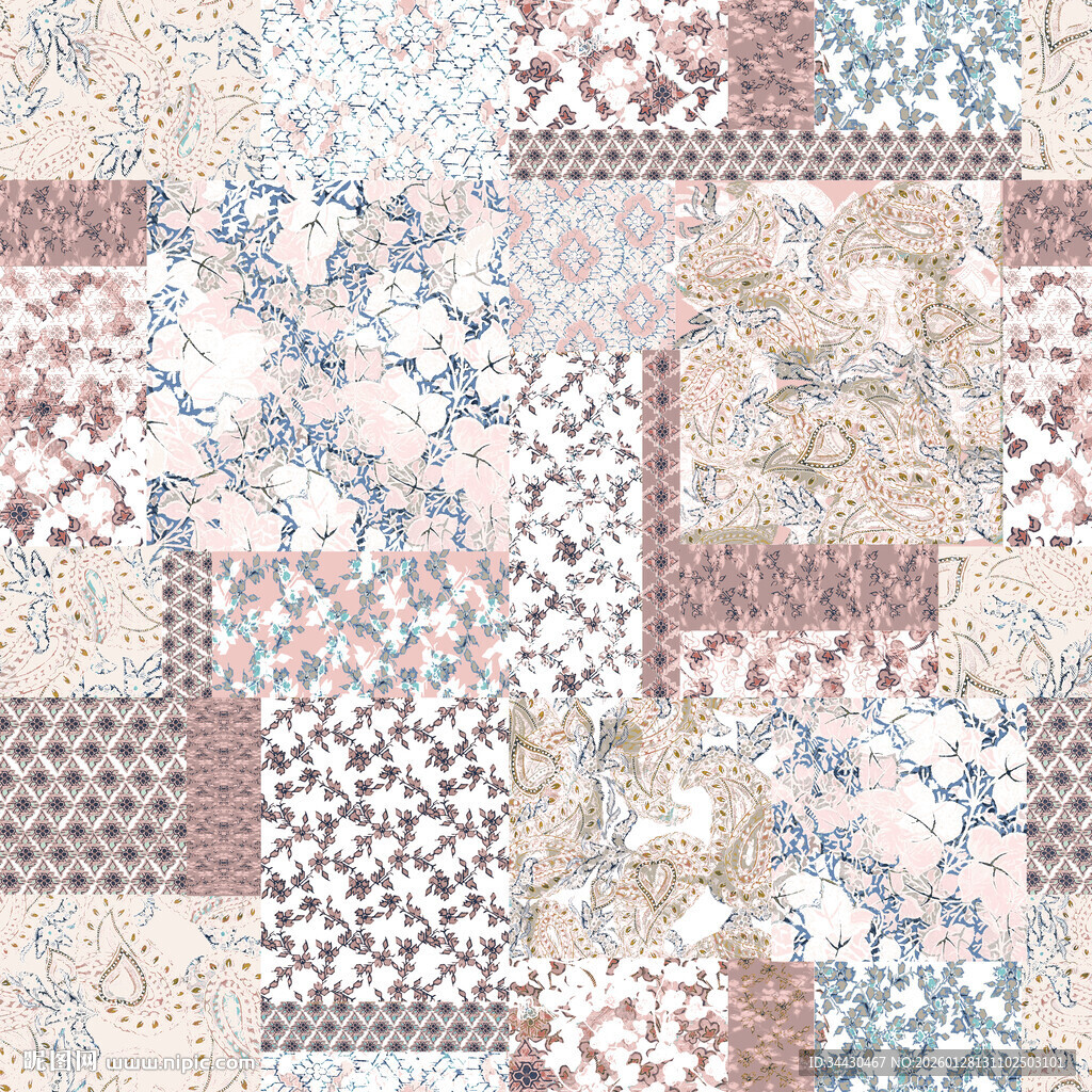 几何花纹拼接图案背景