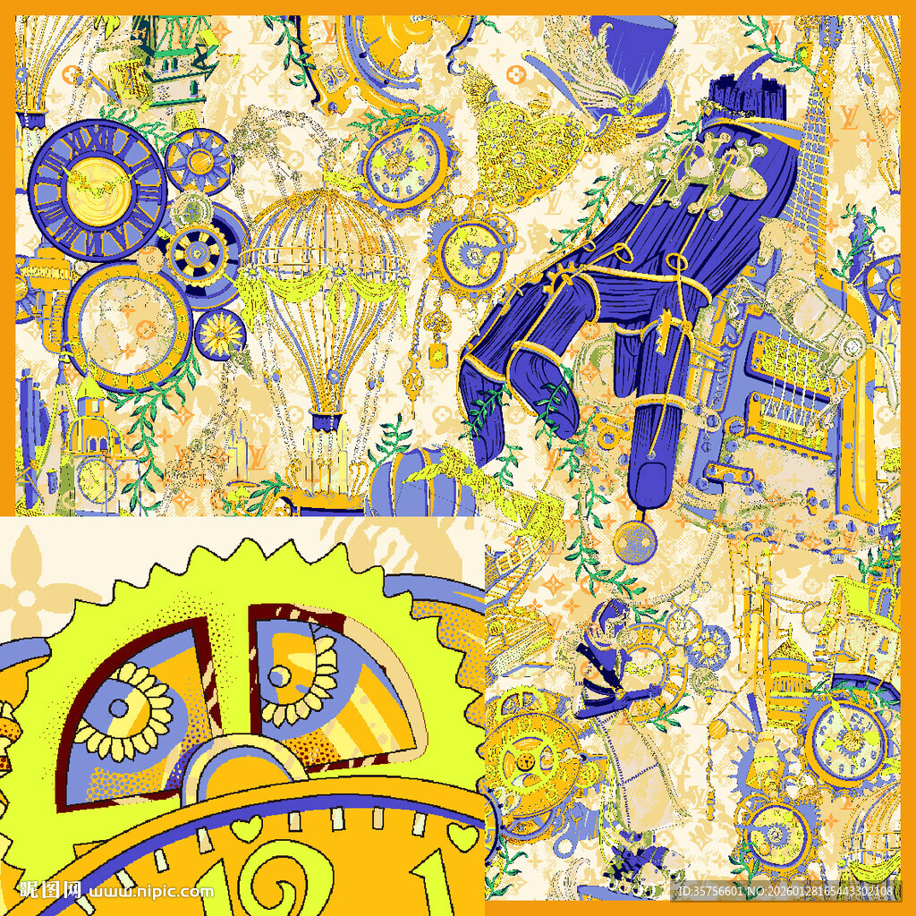 抽象艺术风格的多彩图案