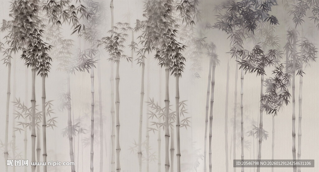 中式水墨竹子背景图