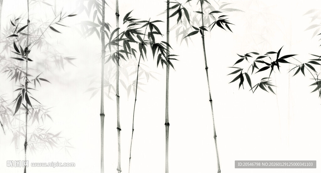 新中式灯箱水墨竹子