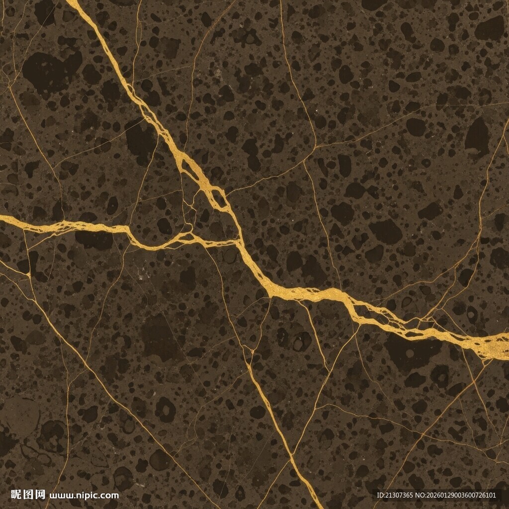深棕大理石纹理金线交错