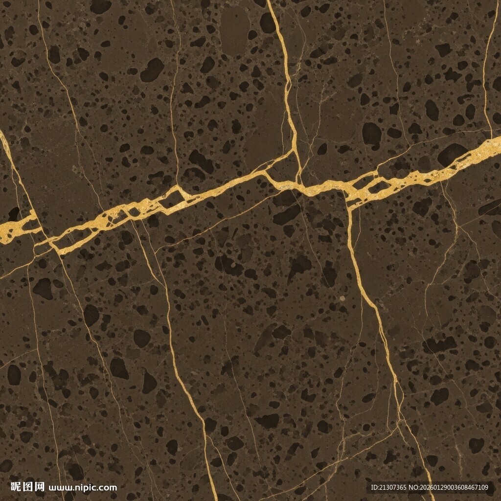 金色裂纹纹理大理石图案