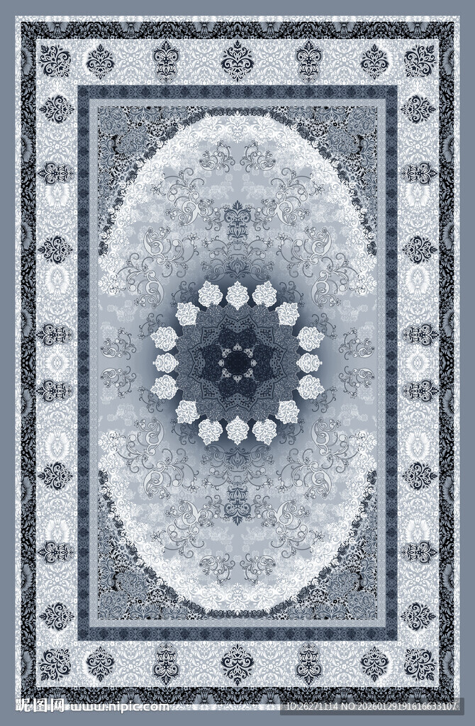 复古风几何图案地毯