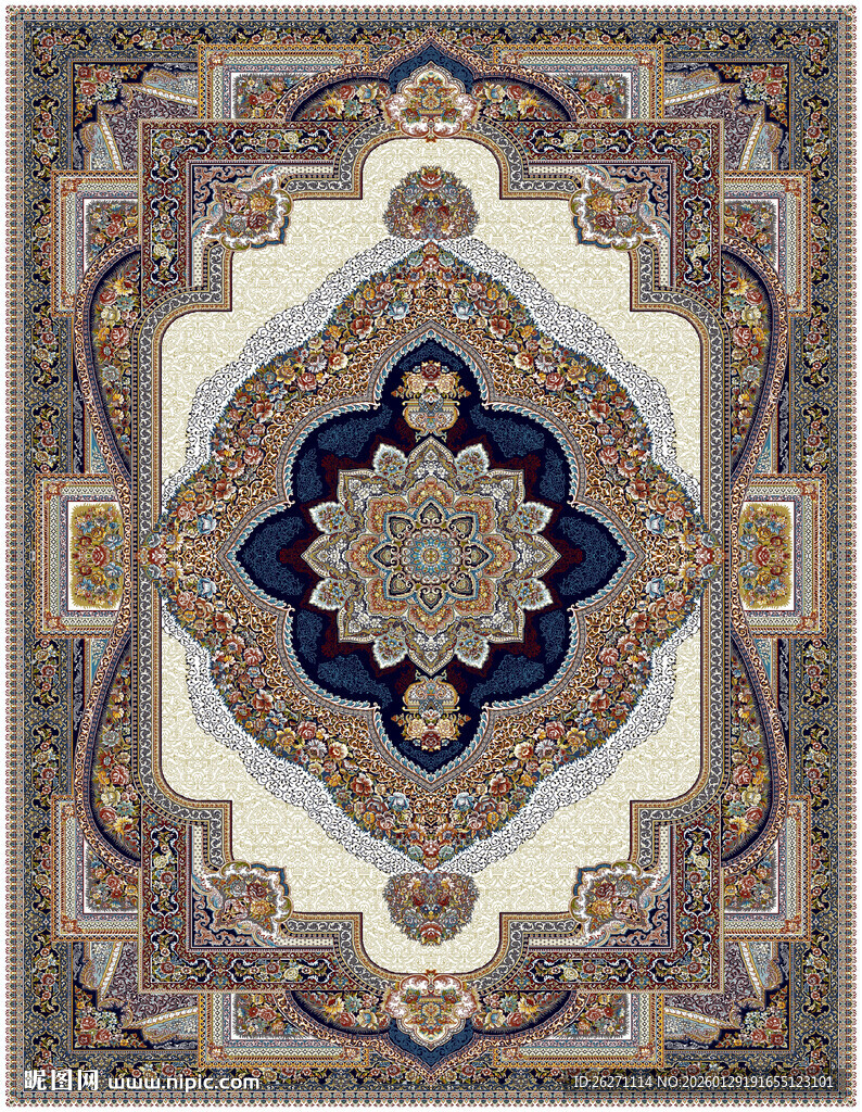 精美古典花纹地毯图案