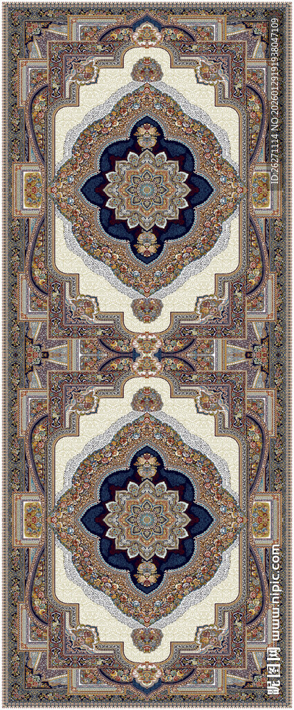 精美对称花纹地毯图案
