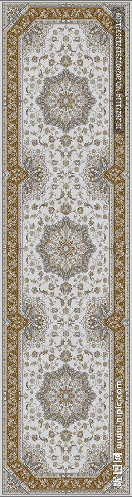 复古花纹长条装饰图案