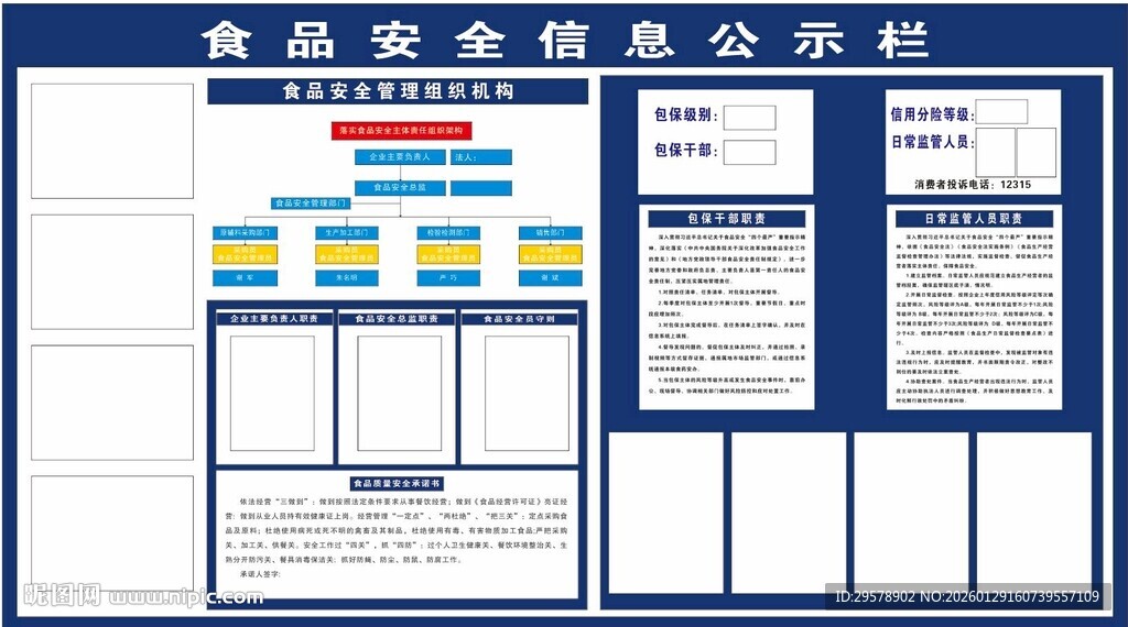 食品安全信息公示栏设计