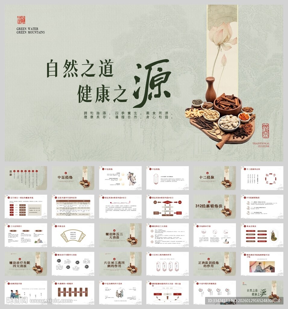 中医药养生宣传ppt模板
