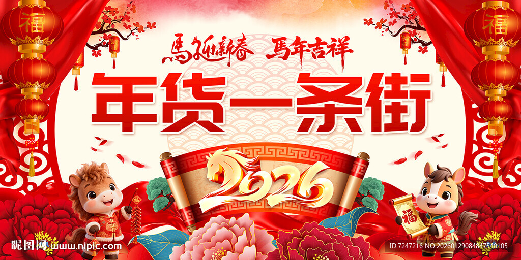 2026年货一条街展板图片
